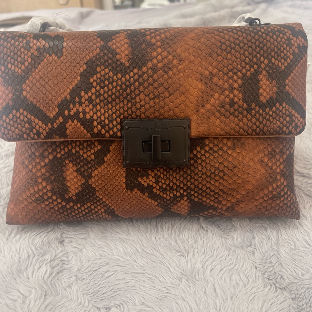 Nicole Miller Tan Snakeskin Accessory